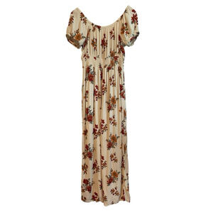 American Eagle Romper Jumpsuit Womens M Boho Floral Smocked Peasant Prairie